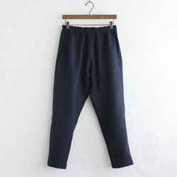 夏季亞麻錐形褲寬鬆尺碼（海軍藍） 第5張的照片