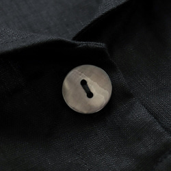 非常適合春季、夏季、秋季 *亞麻披肩領四分之三袖套頭衫（黑色）TP02。 第8張的照片