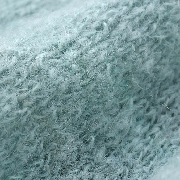 馬海毛針織羊毛混紡束腰背心（薄荷綠） 第6張的照片