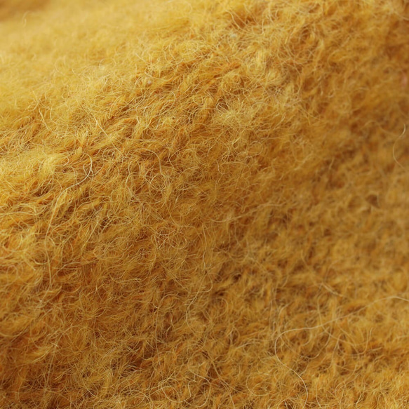 馬海毛針織羊毛混紡束腰背心（芥末色） 第7張的照片