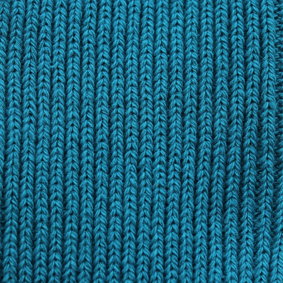 天然素材で快適 厚手リブ編みソックス 　サステナブルなリサイクルコットン靴下 （ターコイズ）. 4枚目の画像