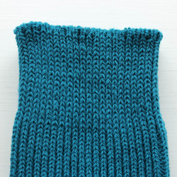 天然素材で快適 厚手リブ編みソックス 　サステナブルなリサイクルコットン靴下 （ターコイズ）. 5枚目の画像