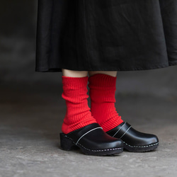 再生棉襪細羅紋天然材質襪 23-25 公分（紅色）。 第1張的照片