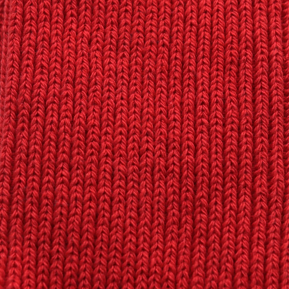 天然素材で快適 厚手リブ編みソックス 　サステナブルなリサイクルコットン靴下（レッド）. 5枚目の画像