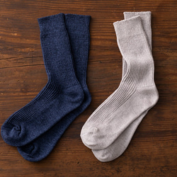 再生棉襪，細羅紋天然材質襪子，23-25公分（海軍藍）。 第7張的照片