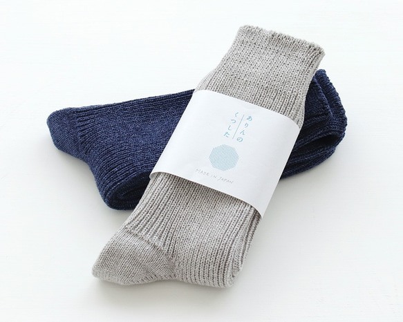 再生棉薄羅紋襪 23-25cm（銀灰色）。 第6張的照片