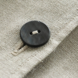 リネン テーラードカラー ショップコート 羽織り （ナチュラルベージュ） CO04. 8枚目の画像