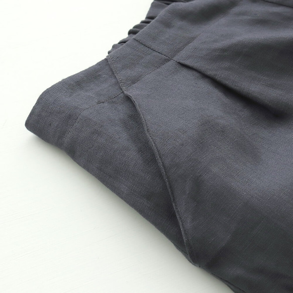 亞麻直筒褲寬鬆寬款（木炭色）PT05 第9張的照片