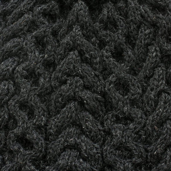 【限時特賣】Aran Pattern Cable Knit 羊毛針織托特包（炭灰色）。 第8張的照片