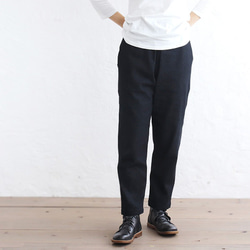 時尚錐形褲 7 盎司牛仔布，帶腰帶環，全季（黑色）PT09。 第1張的照片