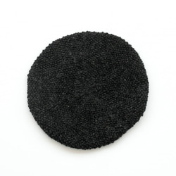 羊毛針織貝雷帽 100% 羊毛珠地佈（木炭） 第4張的照片