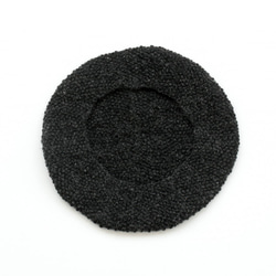 羊毛針織貝雷帽 100% 羊毛珠地佈（木炭） 第5張的照片
