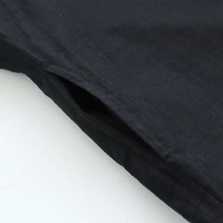 リネン サロペット ワイドパンツ リボンで長さ調整可 （ブラック）PT14. 8枚目の画像