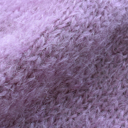 柔軟手工編織馬海毛針織外罩開衫（紫色） 第6張的照片