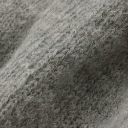 柔軟的手工編織馬海毛風格針織羊毛混紡外罩開衫（灰色） 第8張的照片
