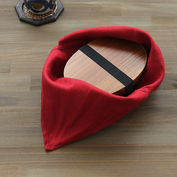 alin&#39;s bag S Bento wrap 帶扣板的亞麻布包（紅色）。 第3張的照片