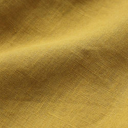 亞麻披肩領長袖連衣裙寬鬆A字線（深黃）OP07 第6張的照片