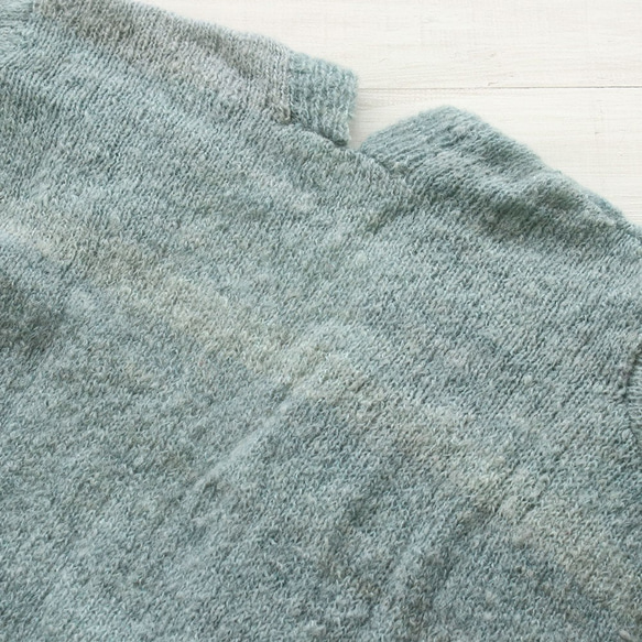 Nyaoko 128 專屬的柔軟手工編織馬海毛風格針織羊毛混紡外罩開衫（薄荷綠） 第9張的照片