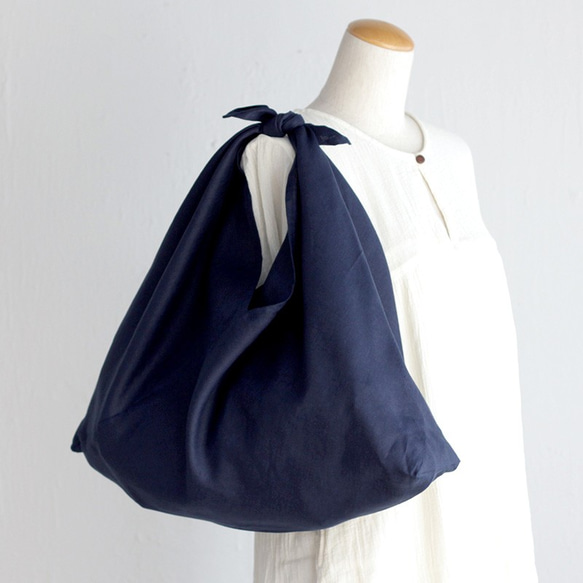 Alin Azuma Bag L 64cm Linen Azuma Bag Large Size with Gusset（海軍藍 第3張的照片