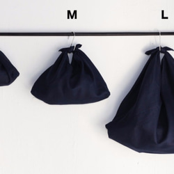alinのあづま袋 L 65cm エコバッグに リネンあずま袋 マチ付き （ブラック） 7枚目の画像