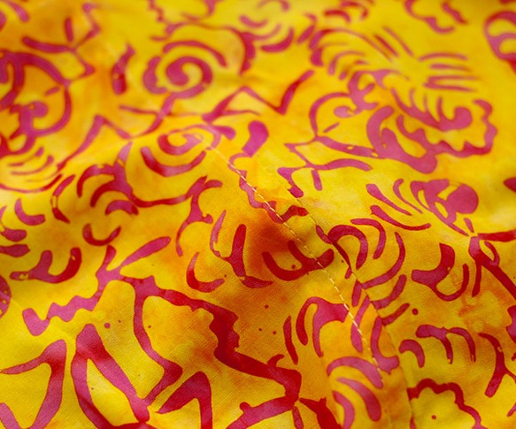 東袋的S印尼蠟染（花*黃色）到您的飯盒裹。 第3張的照片