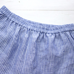 亞麻錐形褲（藍色條紋） 第5張的照片