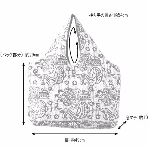 インドネシアバティックトートバッグ （パープル） ショルダー