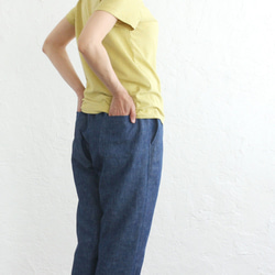 亞麻牛仔布錐形褲（淺靛藍色） 第4張的照片