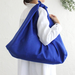 Alin Azuma Bag L 64cm Linen Azuma Bag Large Size with Gusset（寶藍色 第3張的照片