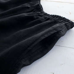 亞麻寬褲（黑色） 第6張的照片
