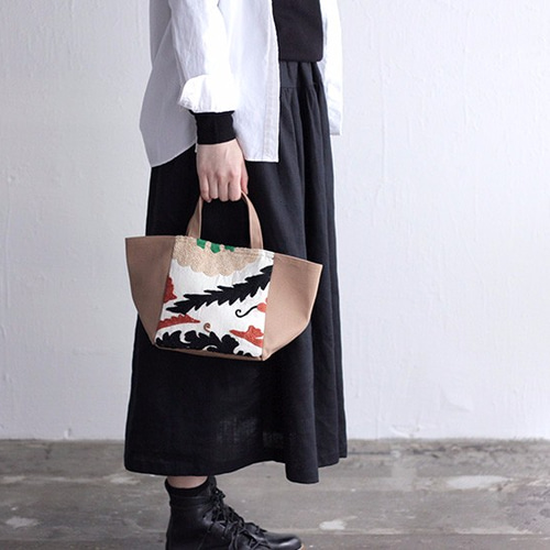スザニ刺繍 ハンドトートバッグ ベージュ02 トートバッグ alin