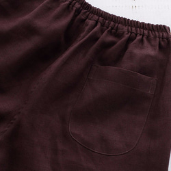 亞麻錐形褲子（棕色） 第7張的照片