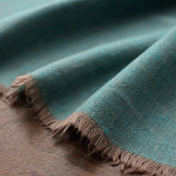 手織りパシュミナ（カシミア）　ヘリンボーンストール　ターコイズ 5枚目の画像