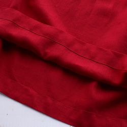 ●亞麻制軛式開衩裙（紅） 第6張的照片