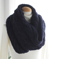 《Limited 1》 100% Wool Knit Snood Navy 第1張的照片