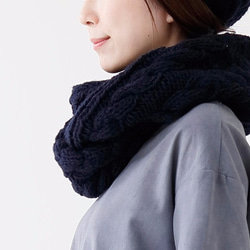 《Limited 1》 100% Wool Knit Snood Navy 第5張的照片