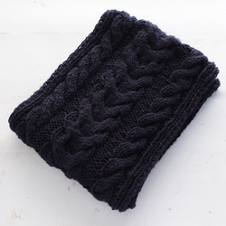 《Limited 1》 100% Wool Knit Snood Navy 第3張的照片