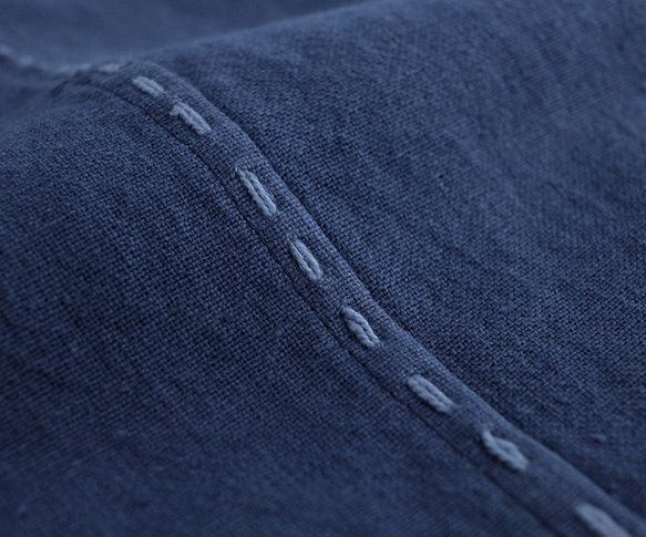 Azuma袋草染色穿孔縫線L以及大號籃子袋。海軍 第3張的照片