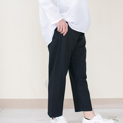 [銷售]黑色棉質錐形褲 第1張的照片