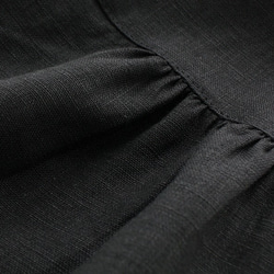 亞麻法式套頭套衫（黑色） 第5張的照片