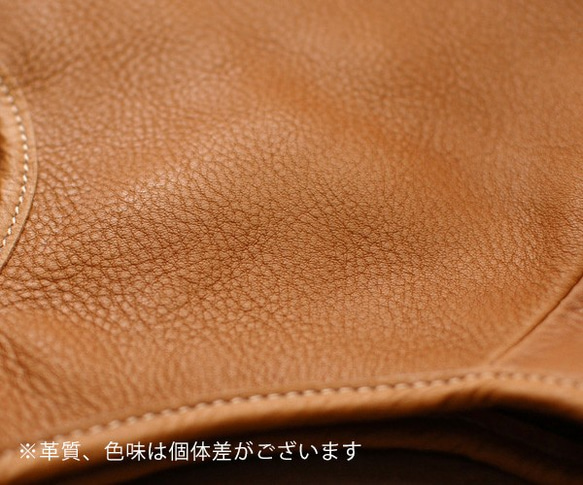 正品牛皮皮革側袋 Simple tote bag Petit Nim (camel) 第6張的照片