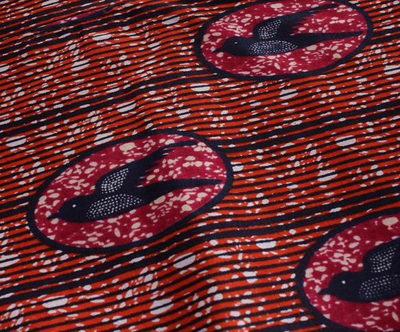 非洲蠟染Azuma袋M袋裝袋，籃子袋（鳥） 第4張的照片