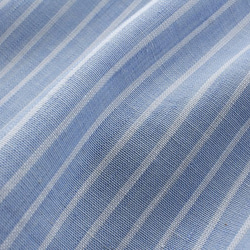 ●條紋亞麻褶襉長裙（淺藍色） 第5張的照片