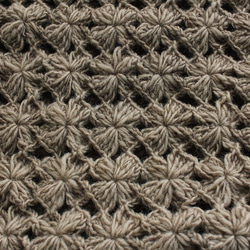 羊毛100％ ニットかぎ針編み花モチーフ 3WAYボタン ストール ｜マフラー｜ひざ掛け （グレージュ） 9枚目の画像