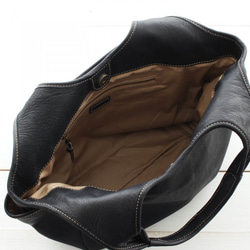 正品牛皮皮革側袋 Simple tote bag Petit Nim (黑色) 第8張的照片