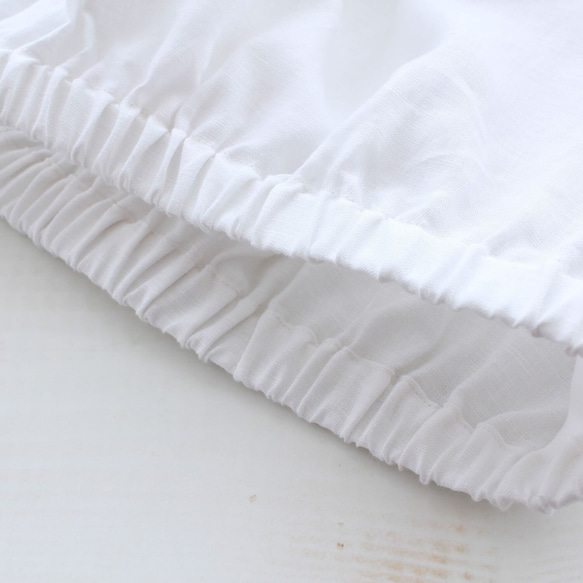 “限量1”亞麻袖絲帶繭套衫（白色） 第8張的照片
