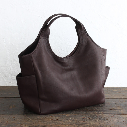 レザートートバッグ nim 本牛革 A4ノートPC ビジネスバッグ （ダーク