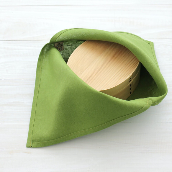 alin的Azuma袋S便當包裹亞麻亞麻Azuma袋（綠色） 第3張的照片