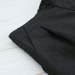 《亞麻直筒褲》寬鬆寬幅（黑）PT05 第10張的照片