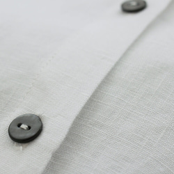 “亞麻 2way 長袖襯衫連衣裙”前開口聚攏外罩（白色） 第6張的照片